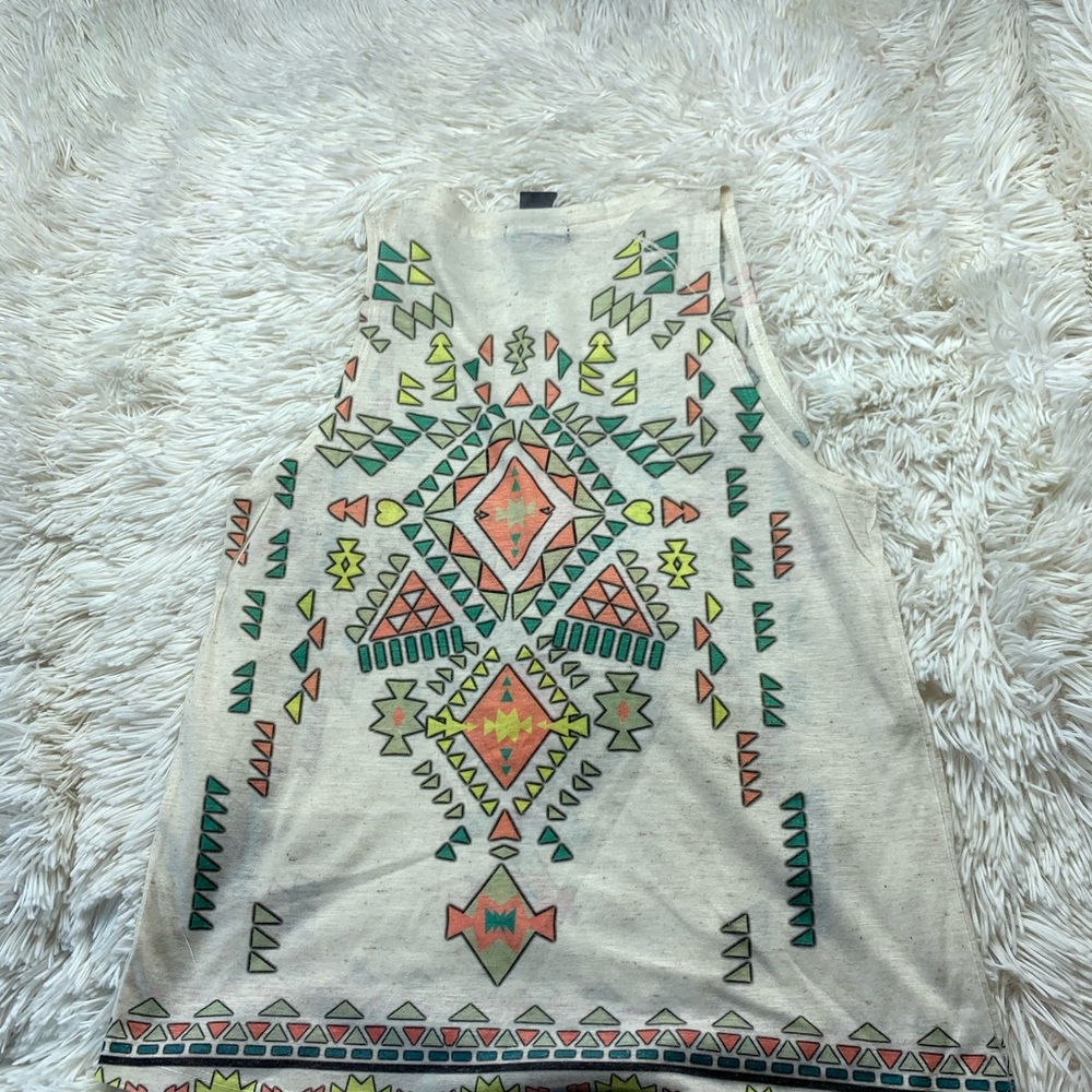 Tribal geometric print tank top